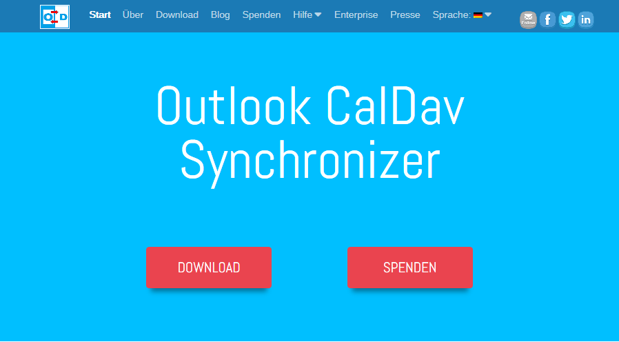 Scarichi il programma Outlook CalDav Synchronizer e lo installi sul Suo computer.
