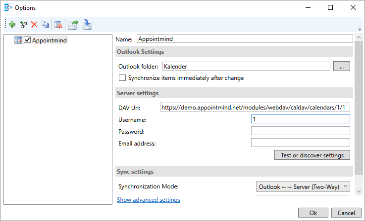 Incolli il numero in Username in Outlook
