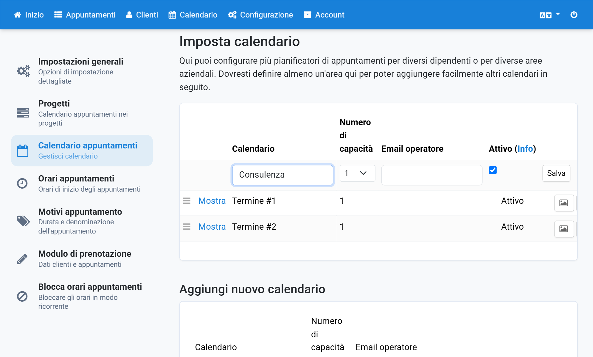 Inserisca il nuovo nome del calendario