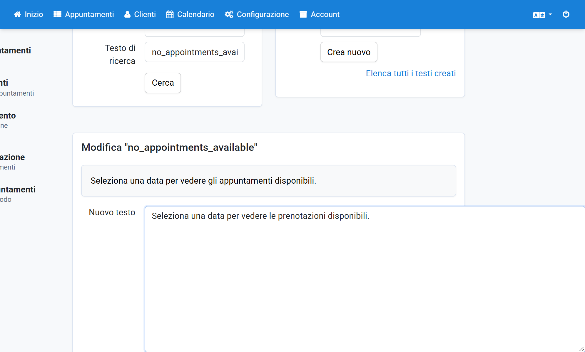 Sostituire appuntamenti disponibili con prenotazioni disponibili