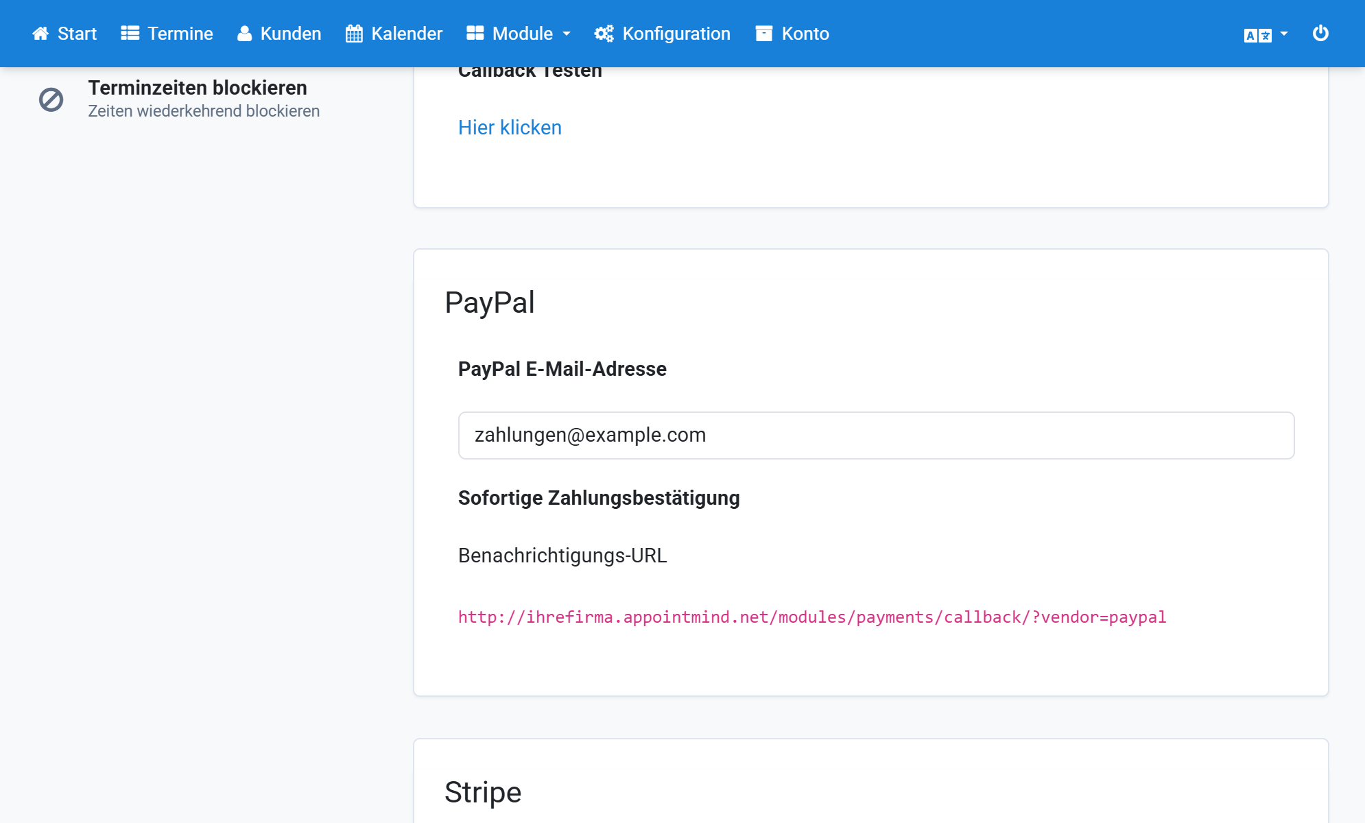 Inserire l'indirizzo e-mail PayPal