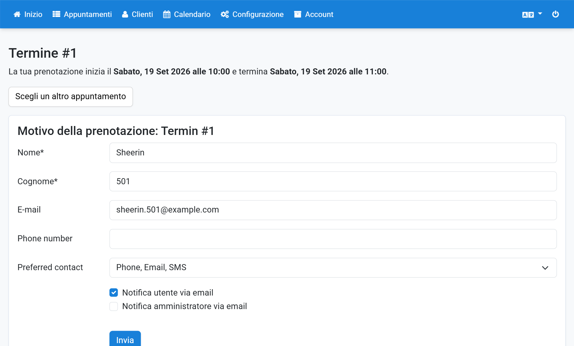 Verifichi i dati del cliente