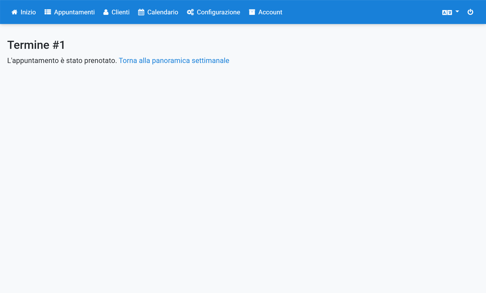 Alla fine riceve un messaggio di conferma