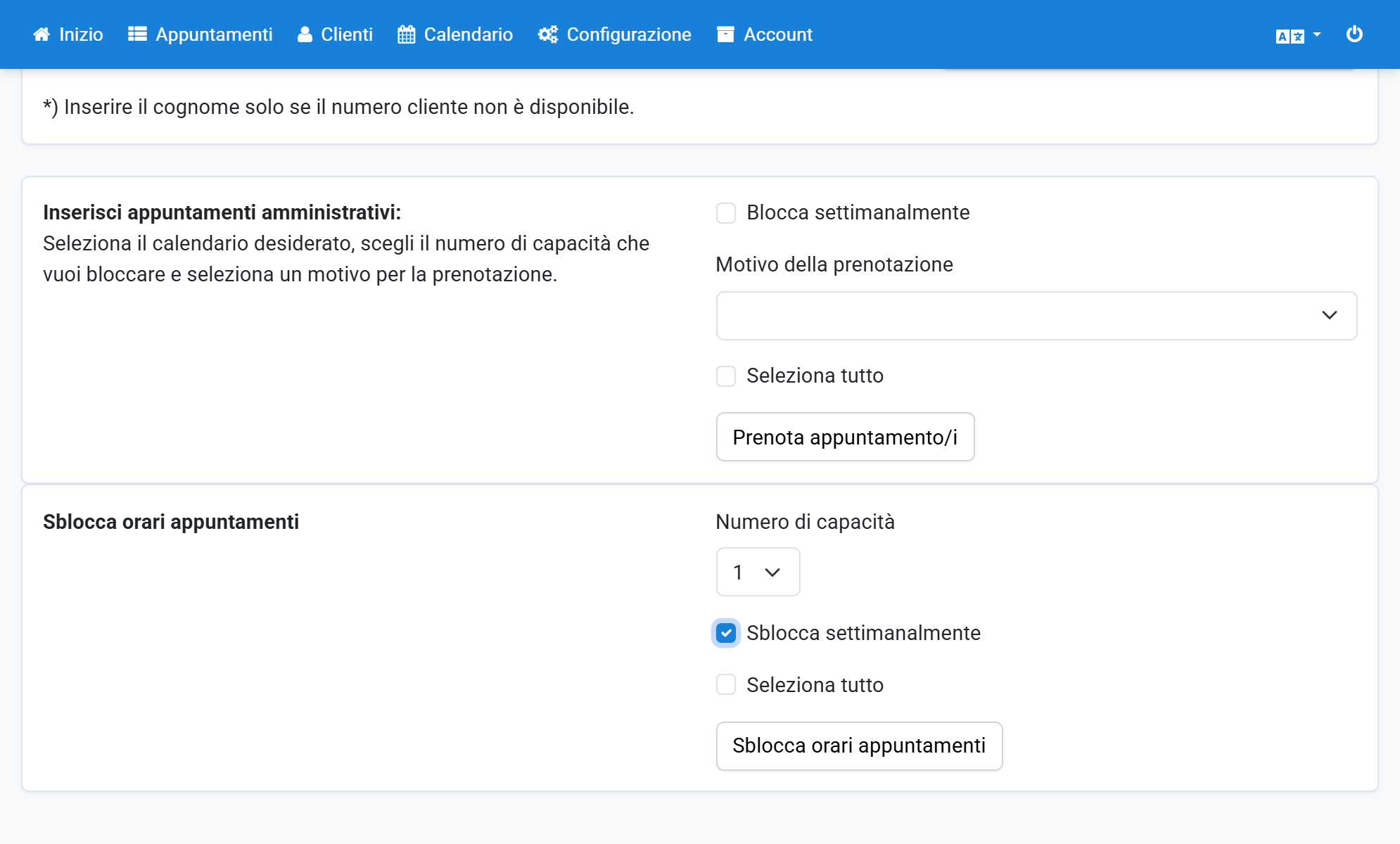 Per ripeterli ogni settimana, attivare Rilascia settimanalmente