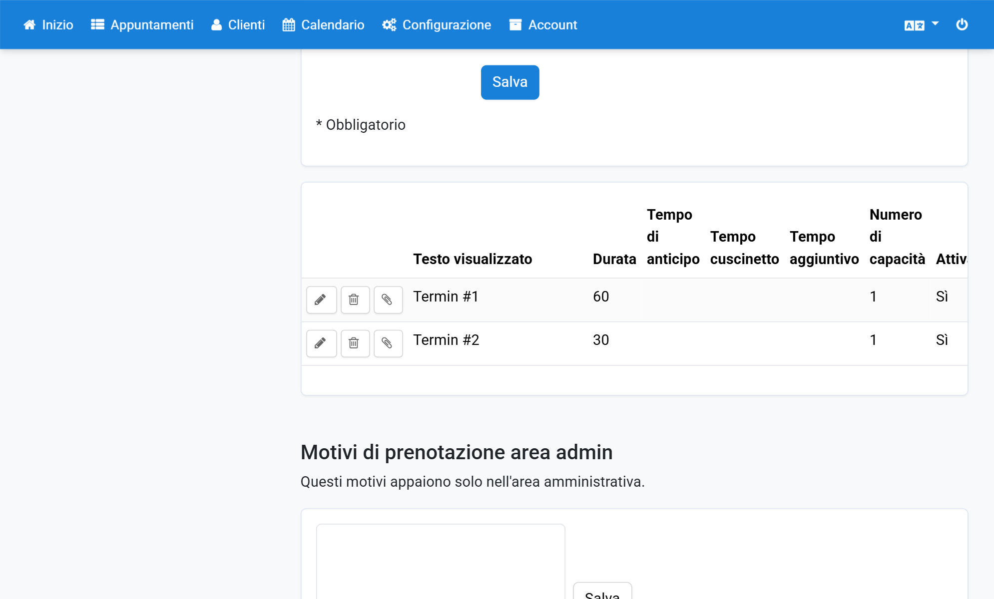 Copia un motivo dell'appuntamento negli appunti