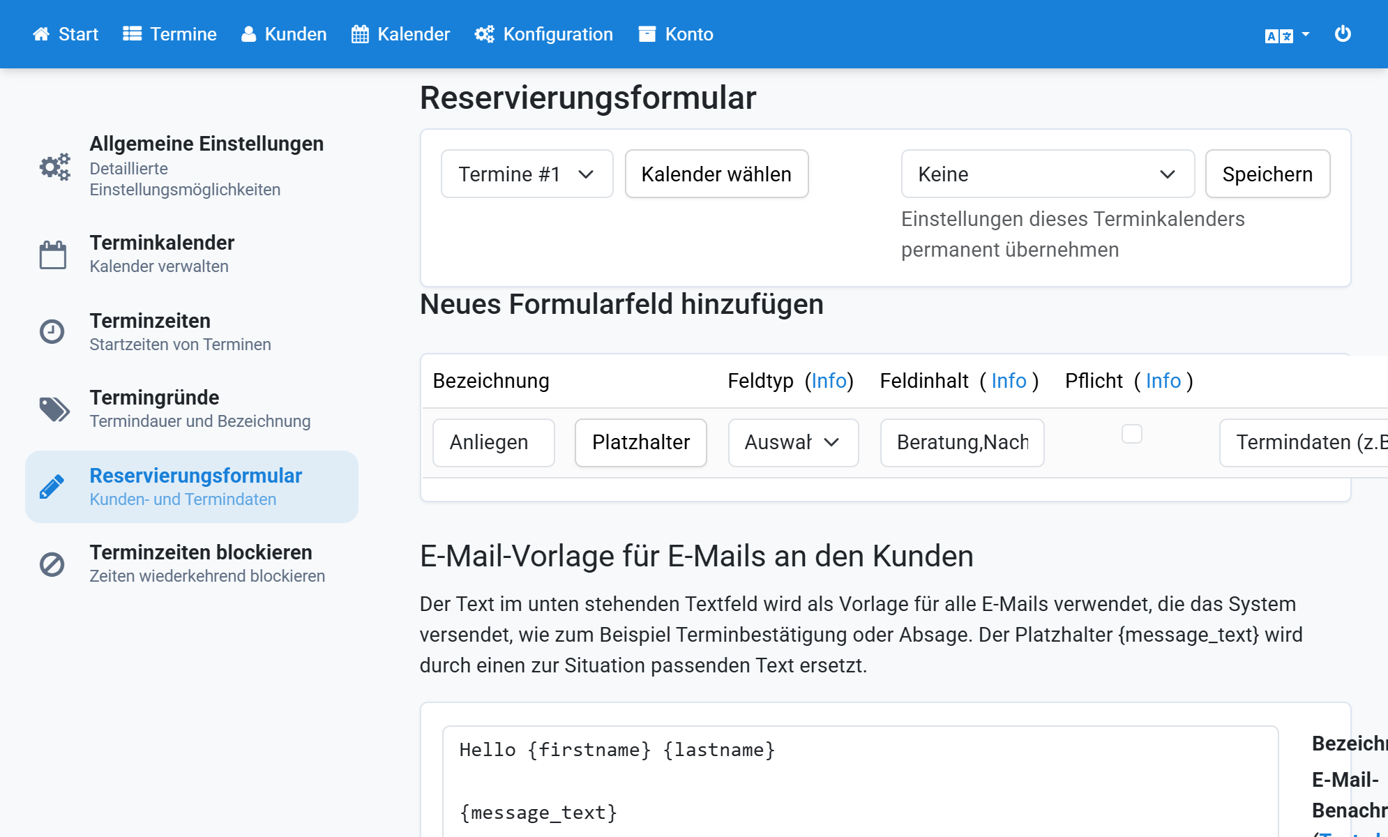 Crea un menu di selezione con tre opzioni