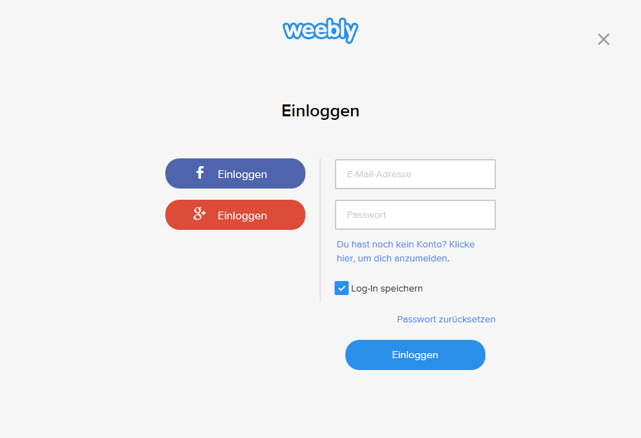 Acceda a Weebly