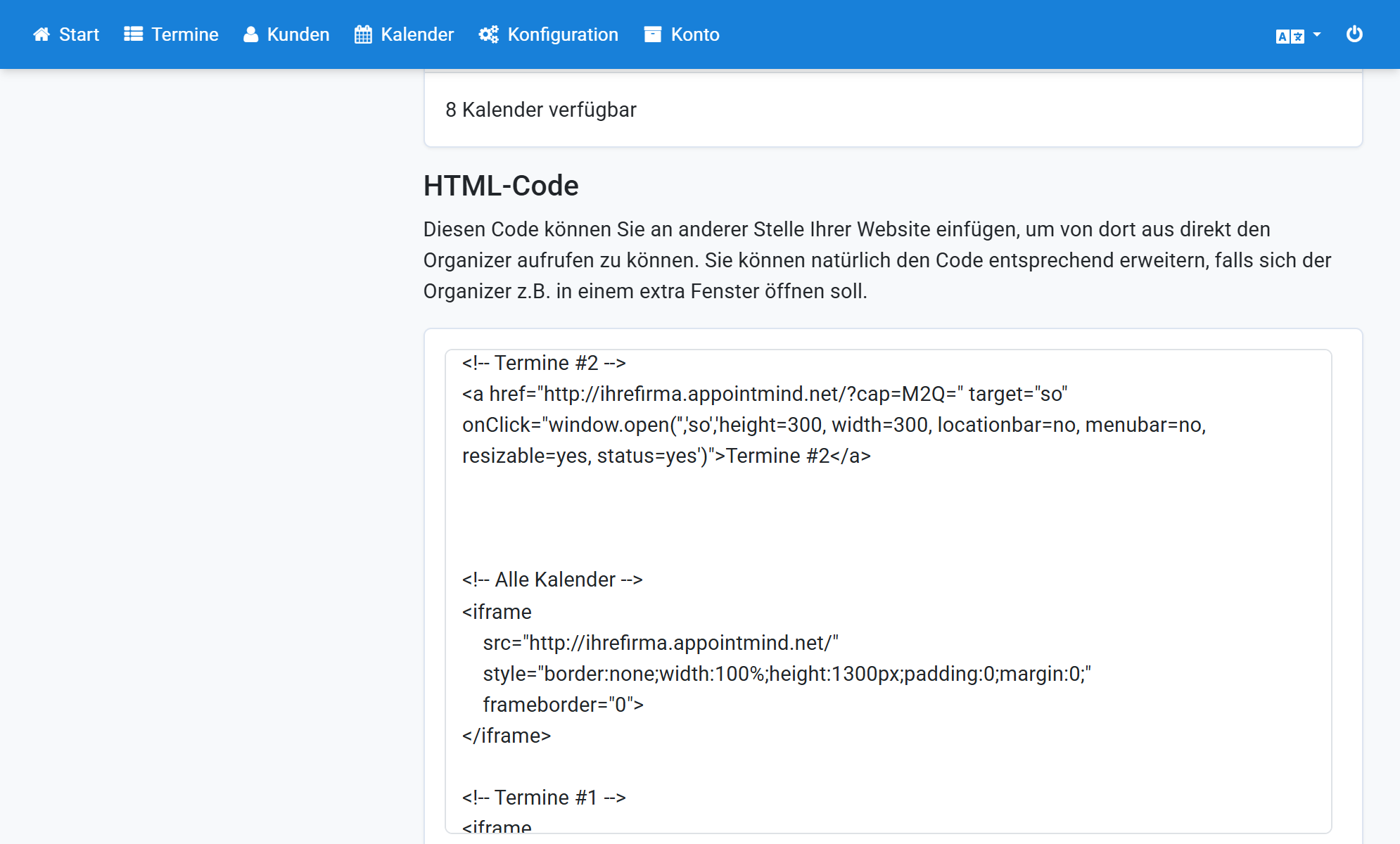 Copi il codice e lo incolli in Weebly